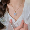 Fashion Heart Shape Alloy Plating Artificial Gemstones Women'S Pendant Necklace