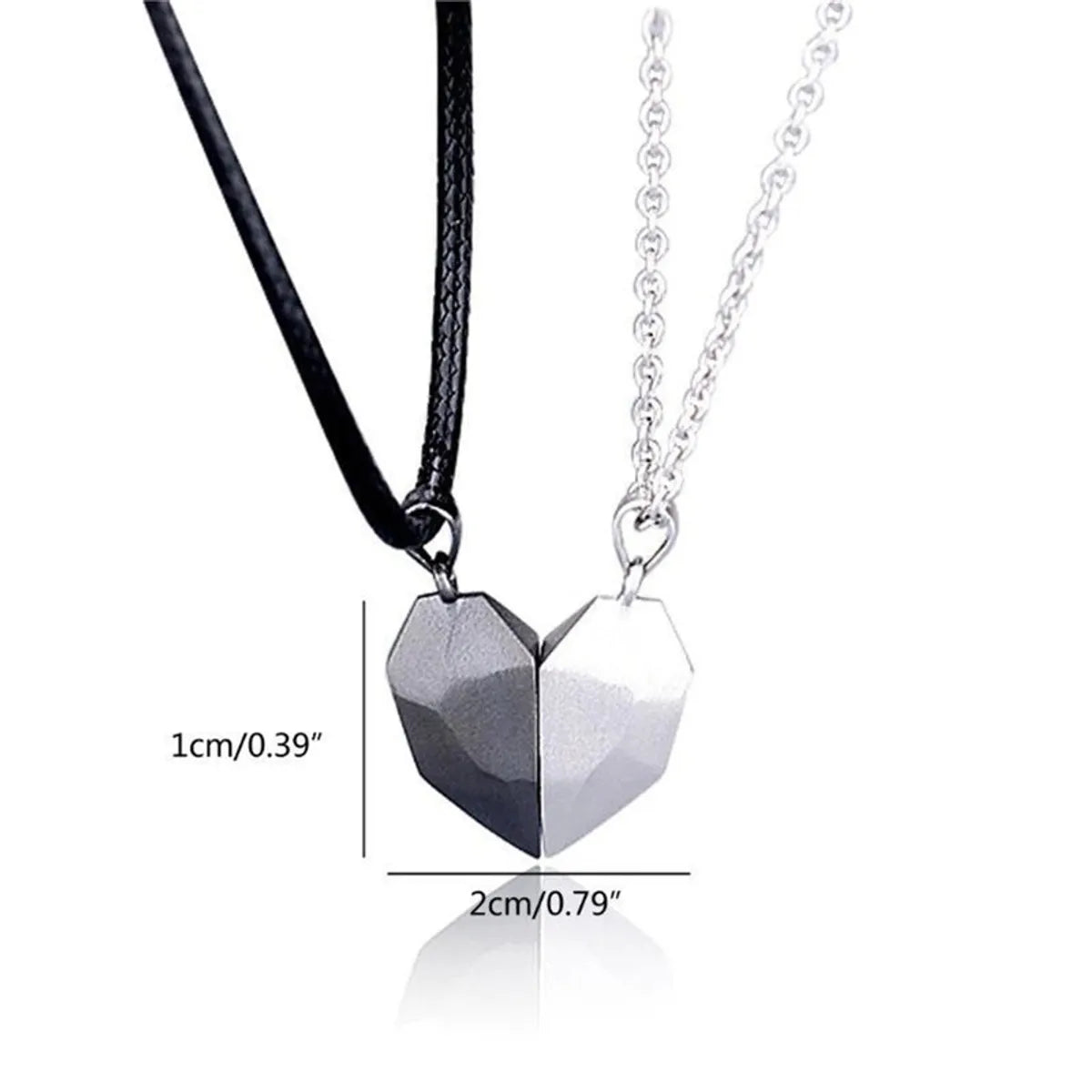 Fashion Heart Shape Alloy Plating Couple Pendant Necklace 2 Pieces