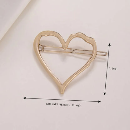 Women'S Fashion Heart Shape Alloy Plating Hair Clip