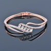 Fashion Heart Shape Alloy Plating Inlay Rhinestones Women'S Bangle 1 Piece