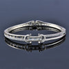 Fashion Heart Shape Alloy Plating Inlay Rhinestones Women'S Bangle 1 Piece