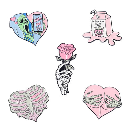 Fashion Heart Shape Alloy Plating Unisex Brooches