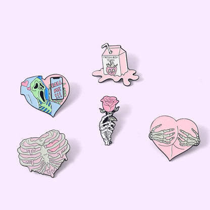 Fashion Heart Shape Alloy Plating Unisex Brooches