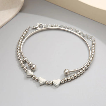 Fashion Heart Shape Alloy Plating Women's Bracelets