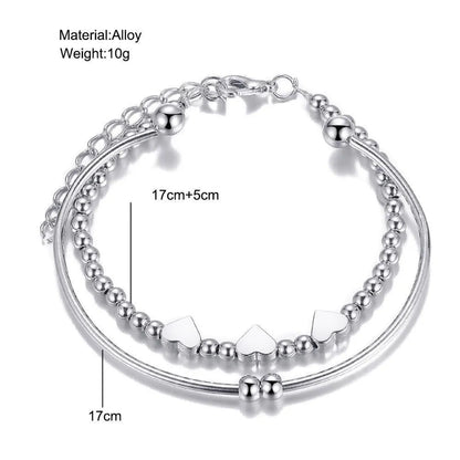 Fashion Heart Shape Alloy Plating Women's Bracelets