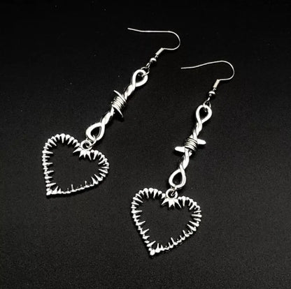 Fashion Heart Shape Alloy Plating Women'S Drop Earrings 1 Pair