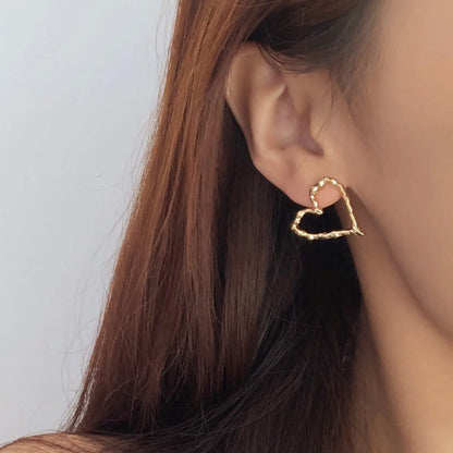 Fashion Heart Shape Alloy Plating Women's Ear Studs 1 Pair