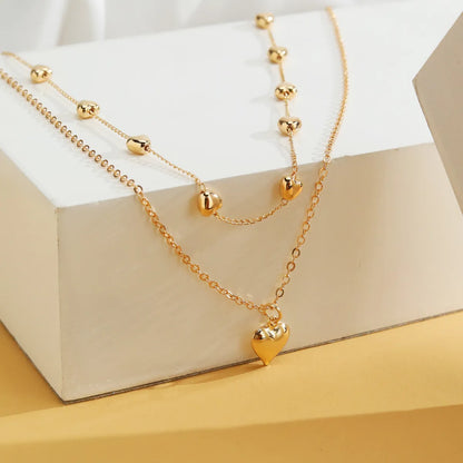 Fashion Heart Shape Alloy Plating Women's Layered Necklaces