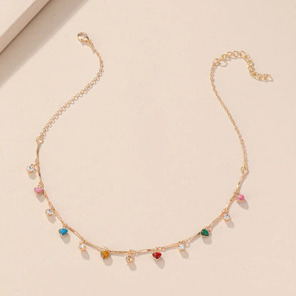 Fashion Heart Shape Alloy Rhinestones Women's Choker