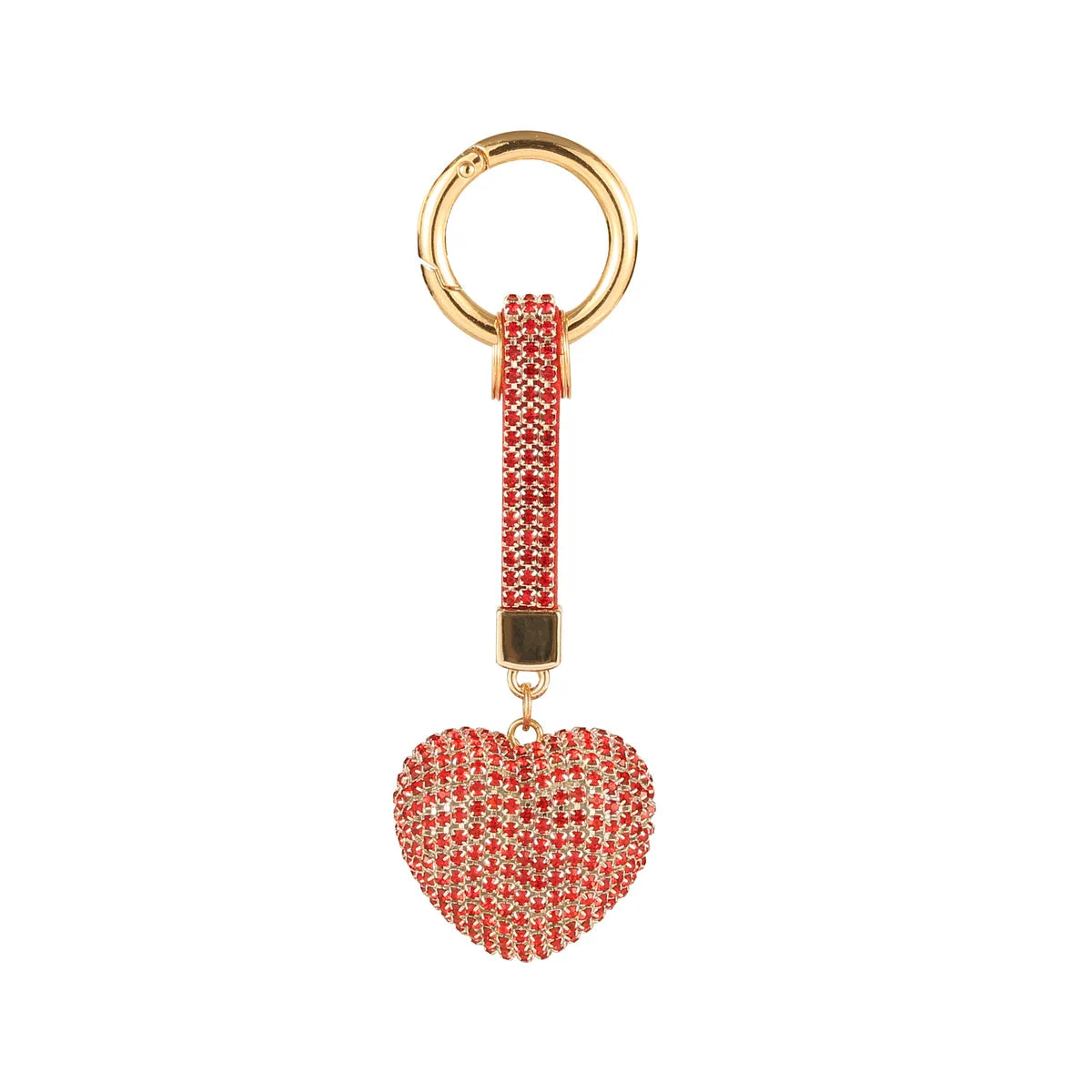 Fashion Heart Shape Arylic Metal Inlay Rhinestones Women'S Bag Pendant Keychain