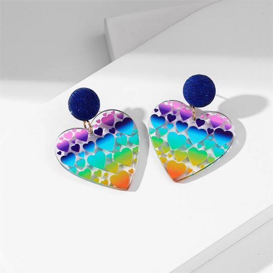 1 Pair Fashion Heart Shape Plating Arylic Earrings