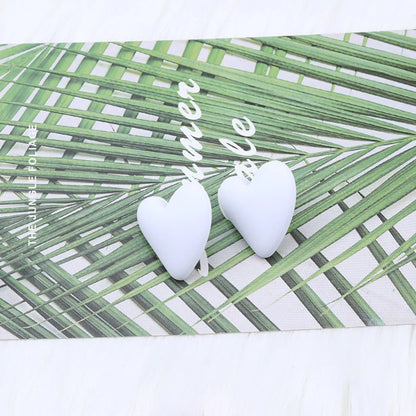 Fashion Heart Shape Arylic Spray Paint Women'S Earrings 1 Pair