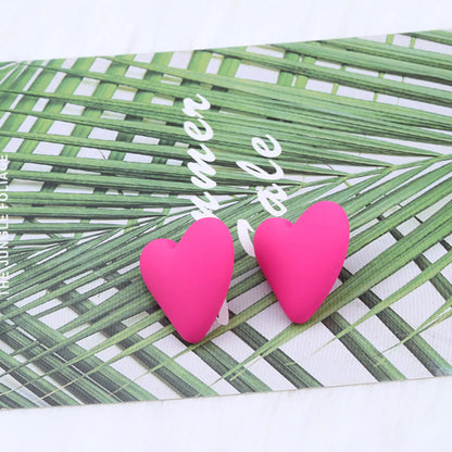 Fashion Heart Shape Arylic Spray Paint Women'S Earrings 1 Pair