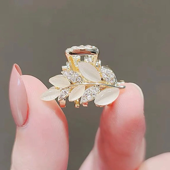 Fashion Heart Shape Bow Knot Alloy Plating Artificial Pearls Rhinestones Hair Claws 1 Piece