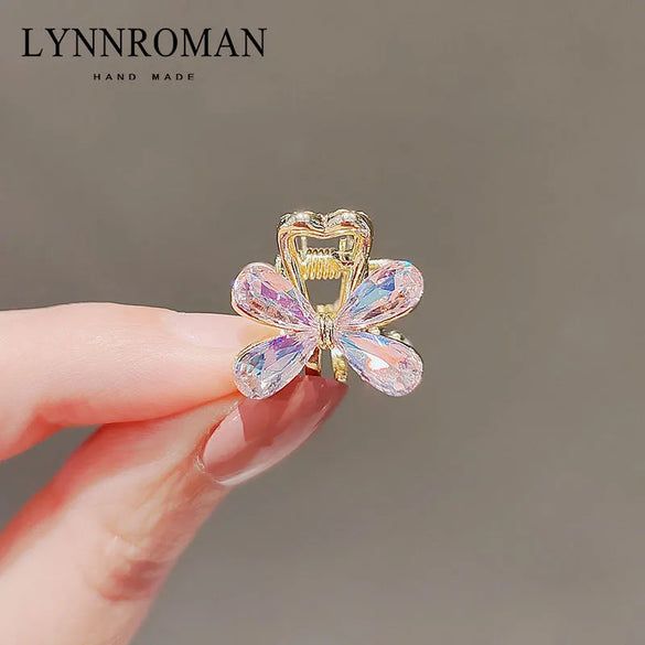 Fashion Heart Shape Bow Knot Alloy Plating Artificial Pearls Rhinestones Hair Claws 1 Piece