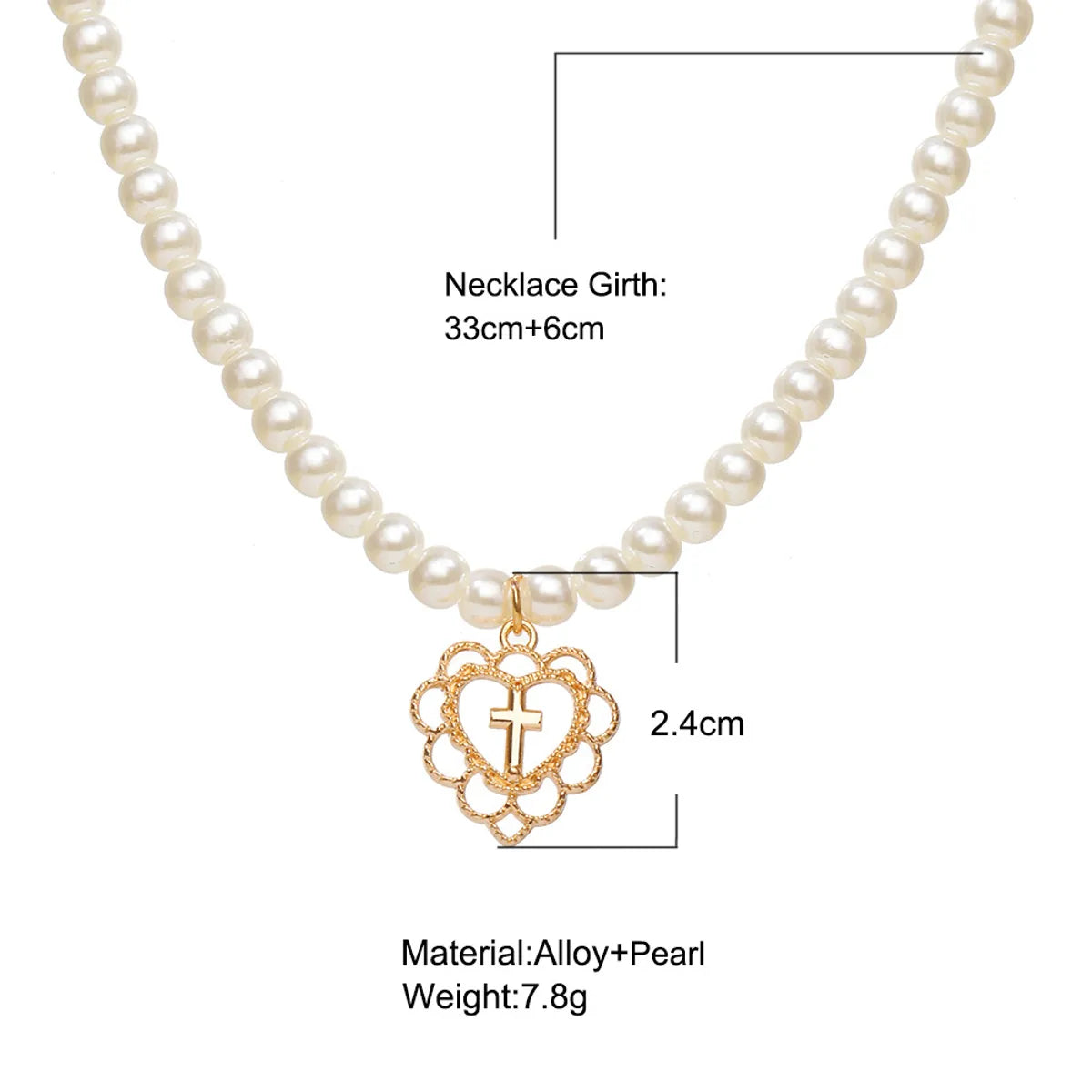 Fashion Heart Shape Butterfly Alloy Pearl Hollow Out Necklace