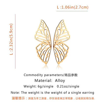 Fashion Heart Shape Butterfly Alloy Plating Women's Earrings 1 Pair