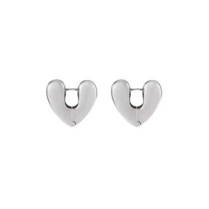 1 Pair Fashion Heart Shape Plating Copper Earrings