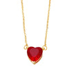 Fashion Heart Shape Copper Gold Plated Zircon Pendant Necklace 1 Piece