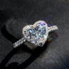 Fashion Heart Shape Copper Plating Inlay Zircon Rings 1 Piece