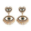 Fashion Heart Shape Eye Alloy Diamond Women'S Drop Earrings 1 Pair