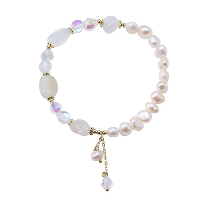 Fashion Heart Shape Fish Tail Pearl Handmade Inlay Artificial Gemstones Bracelets 1 Piece