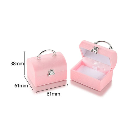 Fashion Heart Shape Flocking Jewelry Boxes