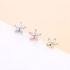 Fashion Heart Shape Flower Stainless Steel Copper Plating Inlay Zircon Ear Studs 1 Piece