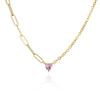 Fashion Heart Shape Metal Chain Zircon Necklace