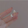 Fashion Heart Shape Mixed Materials Rhinestones Women'S Earrings 1 Pair