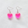 Fashion Heart Shape Resin Metal Stoving Varnish Women'S Drop Earrings 1 Pair