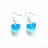 Fashion Heart Shape Resin Metal Stoving Varnish Women'S Drop Earrings 1 Pair