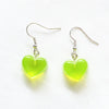 Fashion Heart Shape Resin Metal Stoving Varnish Women'S Drop Earrings 1 Pair