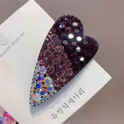 Fashion Heart Shape Rhinestone Inlay Rhinestones Hair Clip 1 Piece