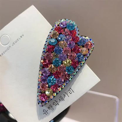 Fashion Heart Shape Rhinestone Inlay Rhinestones Hair Clip 1 Piece