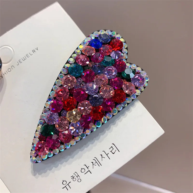 Fashion Heart Shape Rhinestone Inlay Rhinestones Hair Clip 1 Piece