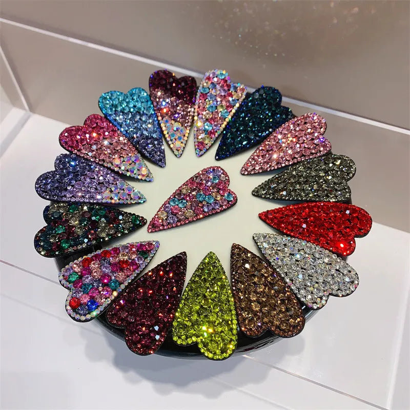 Fashion Heart Shape Rhinestone Inlay Rhinestones Hair Clip 1 Piece