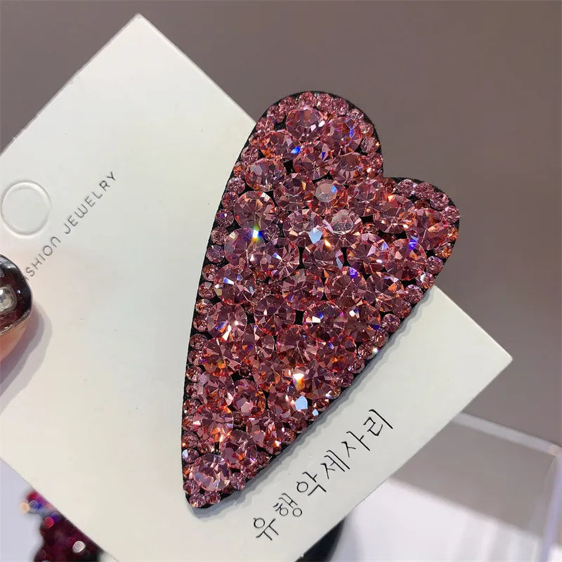 Fashion Heart Shape Rhinestone Inlay Rhinestones Hair Clip 1 Piece