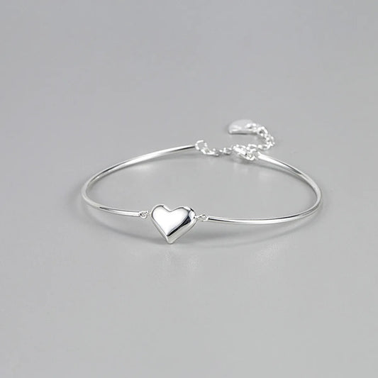 Fashion Heart Shape Silver Plating Bracelets 1 Piece