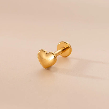 Fashion Heart Shape Snake Metal Plating Labret