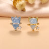 Fashion Heart Shape Stainless Steel Copper Plating Inlay Zircon Ear Studs 1 Piece