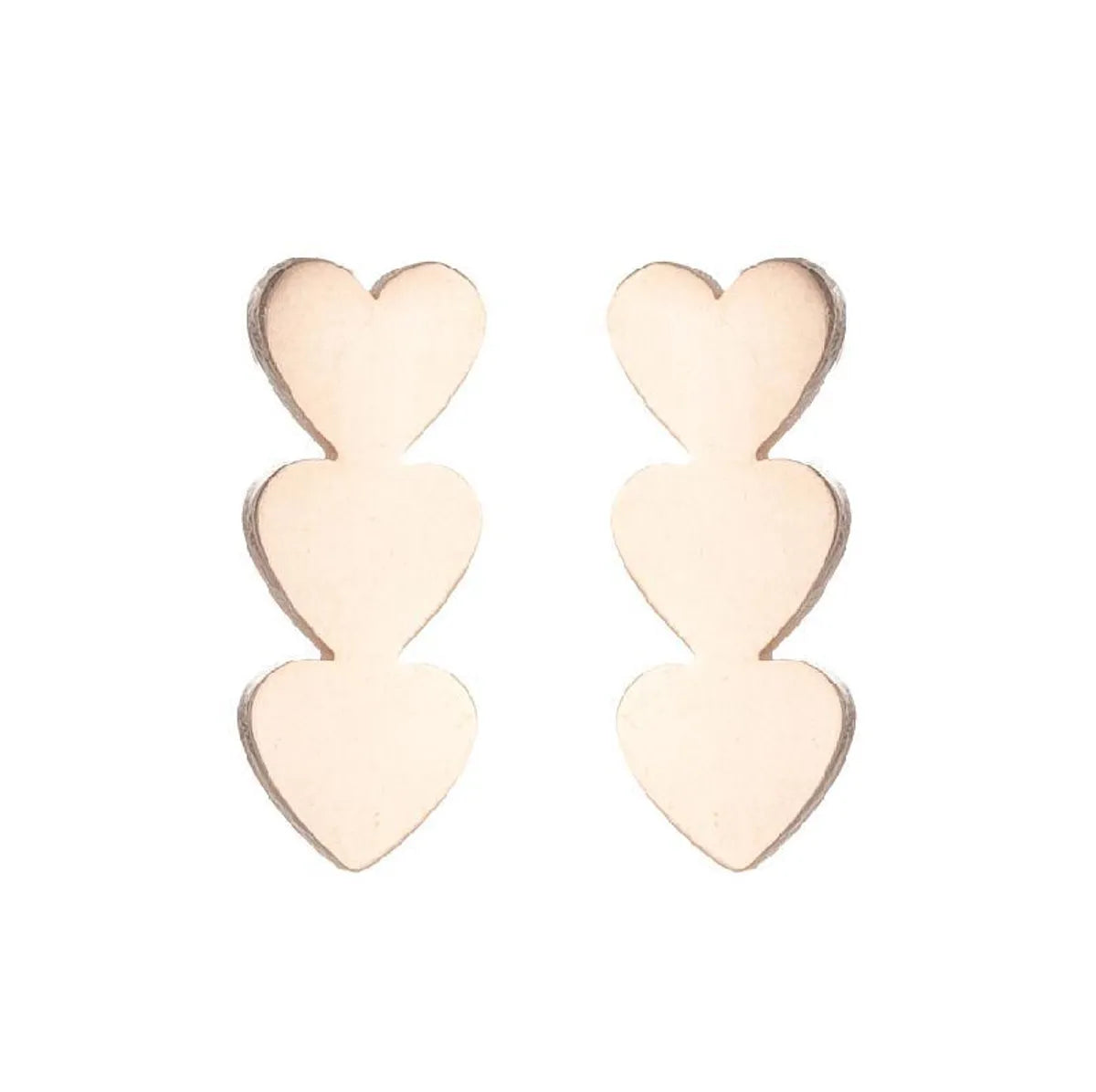 Fashion Heart Shape Stainless Steel Ear Studs 1 Pair