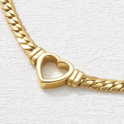 Ig Style Heart Shape Stainless Steel Plating Necklace