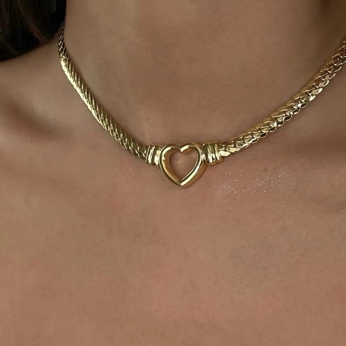 Ig Style Heart Shape Stainless Steel Plating Necklace