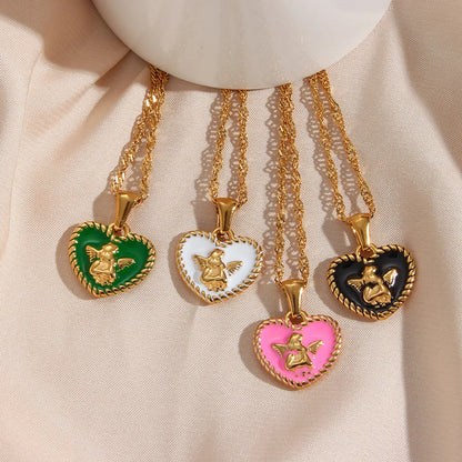 Fashion Heart Shape Stainless Steel Pendant Necklace Plating Stainless Steel Necklaces