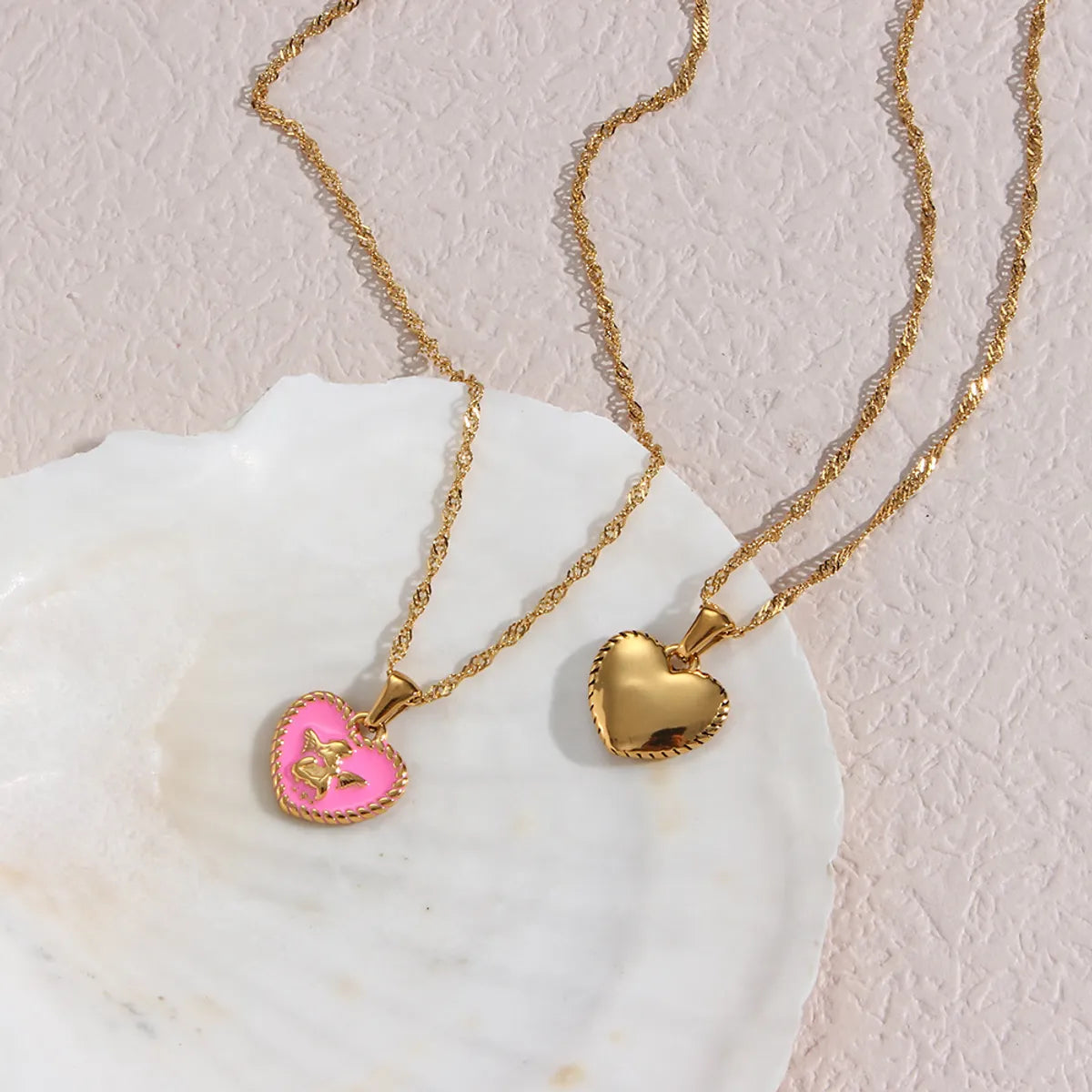 Fashion Heart Shape Stainless Steel Pendant Necklace Plating Stainless Steel Necklaces