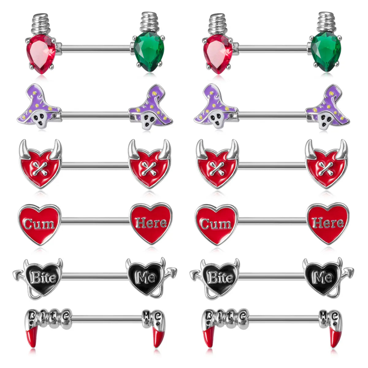 Fashion Heart Shape Stainless Steel Plating Adhesive Nail 1 Piece