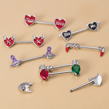 Fashion Heart Shape Stainless Steel Plating Adhesive Nail 1 Piece