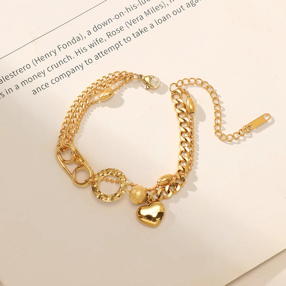 Fashion Heart Shape Stainless Steel Plating Bracelets 1 Piece