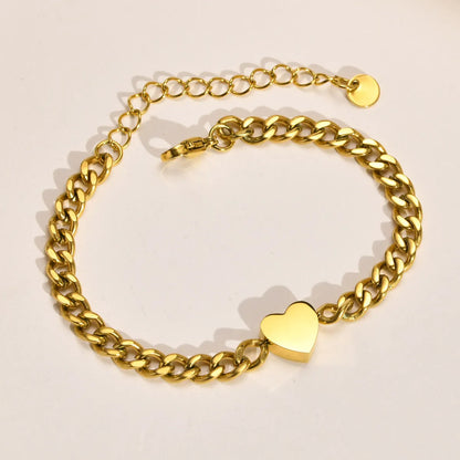 Fashion Heart Shape Stainless Steel Plating Bracelets 1 Piece